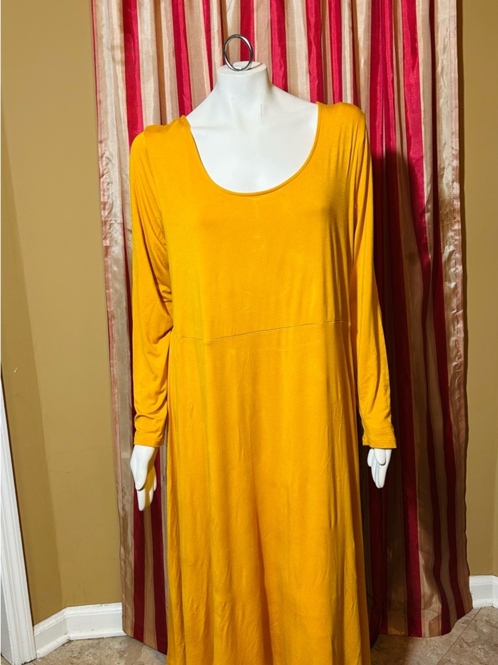 ELOQUII Mustard Long Sleeve Scoop Neck Women's Dress size 22